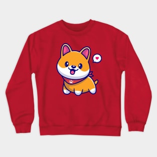 Cute Shiba Inu Smiling Cartoon Crewneck Sweatshirt